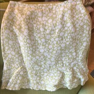 Floral Green and White Skirt